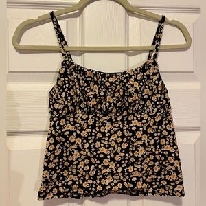 Floral Black and Yellow Women's Top